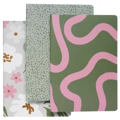 Anteckningsböcker 3-pack, linjerat, rutigt och prickigt, A5 (148×210 mm), 32 ark