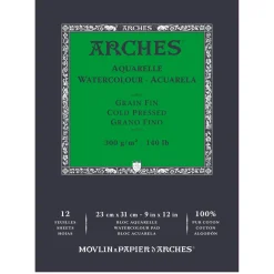 Arches akvarellblock GF, CP – 23×31 cm, 12 ark, 300 g/m²