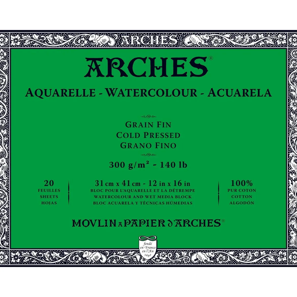 Arches akv.block GF 31x41 300g