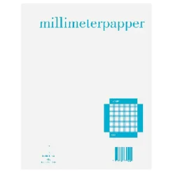 Block med millimeterrutor i blått för ritningar m.m. A4 – 210x297 mm, 50 ark
