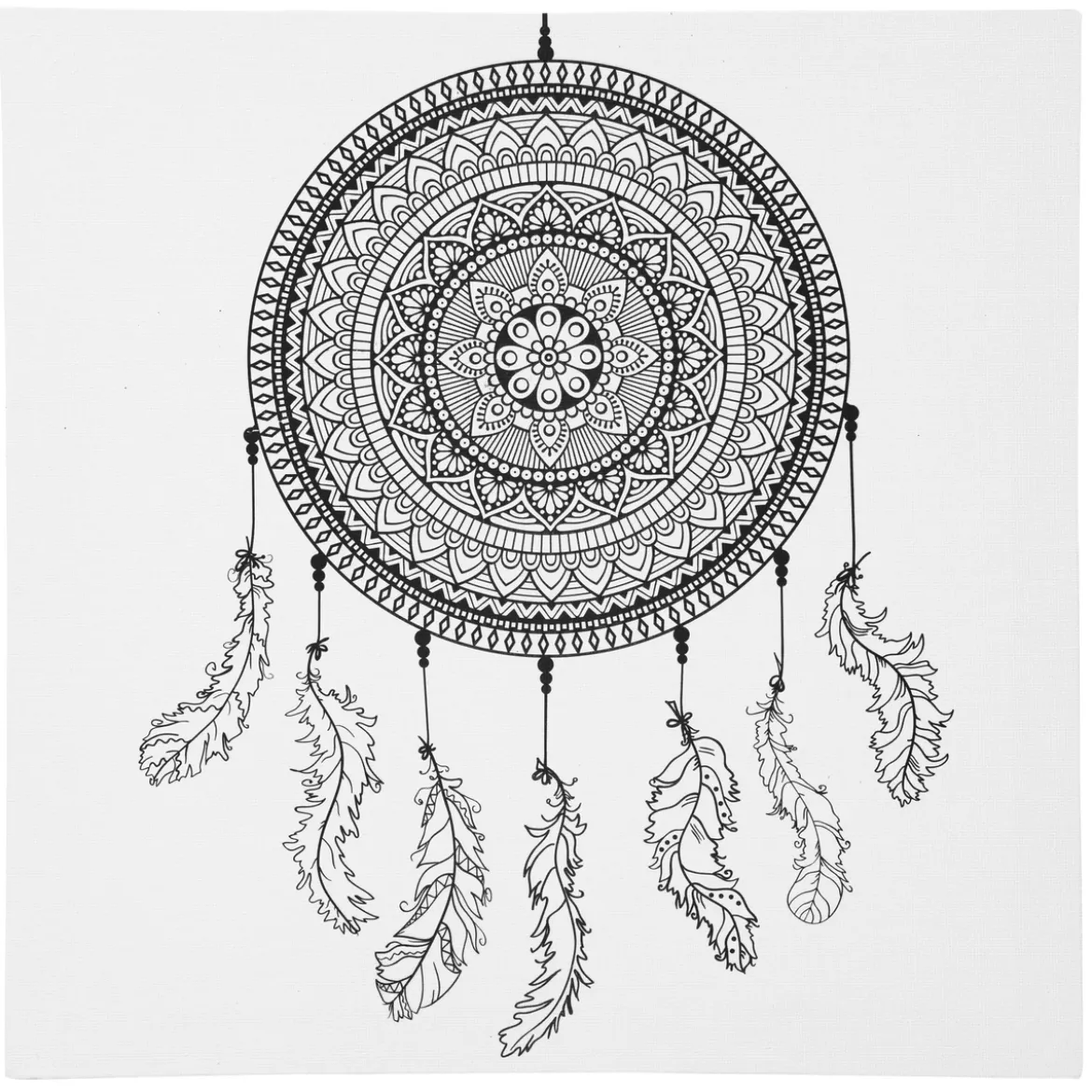 Canvas med tryckt motiv – dreamcatcher / drömfångare 30×30 cm