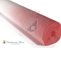 Cartotecnica Rossi kräppapper 600/4 – tonad vit & rosa, 180 g rulle (144 g/m²) à 50×250 cm