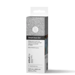 Cricut Joy Smart Iron On, silverfärgad glittrig textil-vinyl på rulle, 13,9×48,2 cm