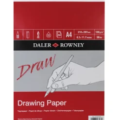 Daler-Rowney Drawing Paper ritblock A4 (210×297 mm), 50 ark, 160 g/m²