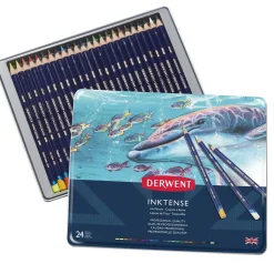 Derwent Inktense 24 akvarellpennor i metallask