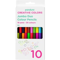 Dubbelfärgpennor Jumbo 10-pack – 10 pennor, 20 färger, smart va?
