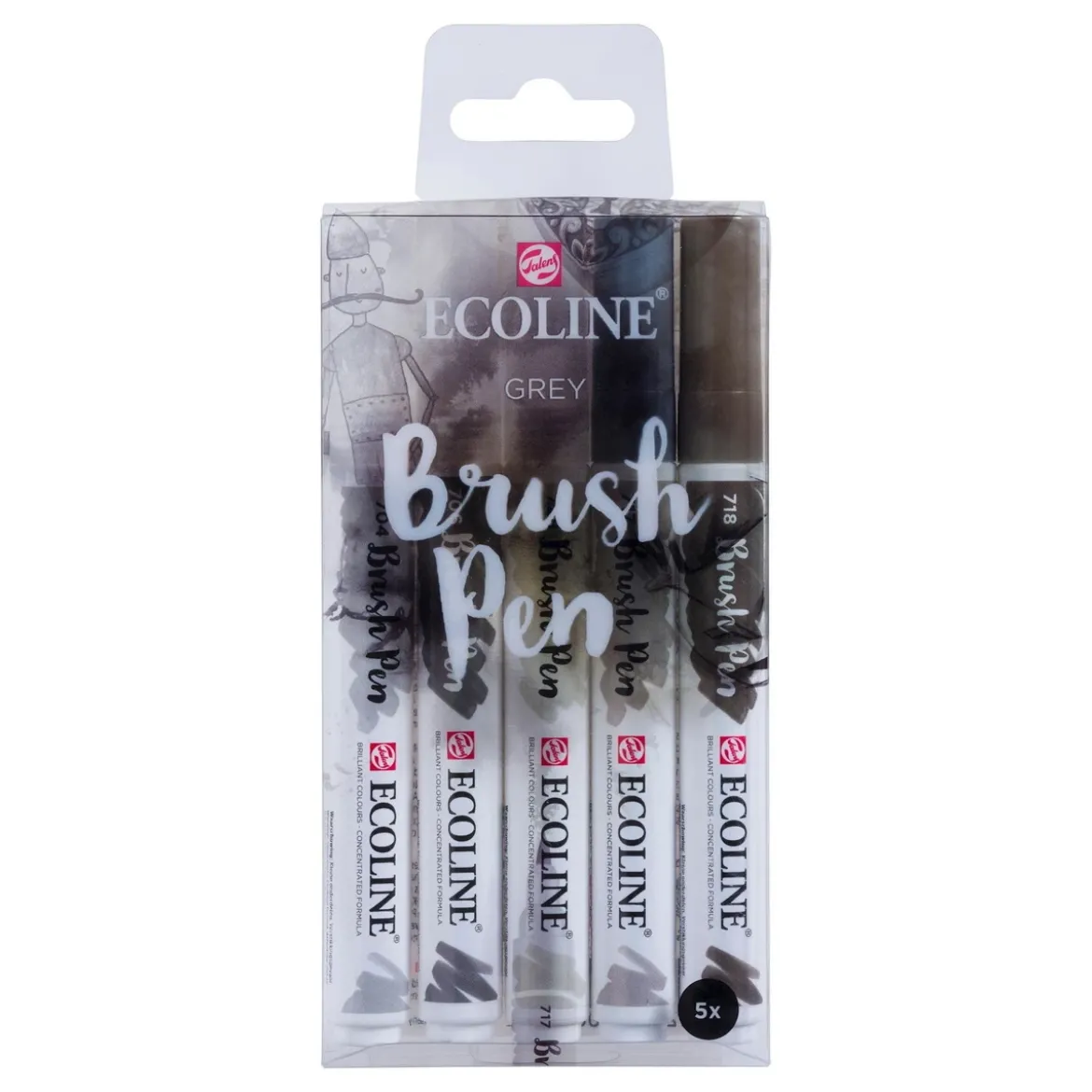 Ecoline Brush Pen Set - Grey 5-pack