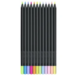 Faber-Castell Black Edition Neon & Pastel vaxbaserade färgpennor 12-pack