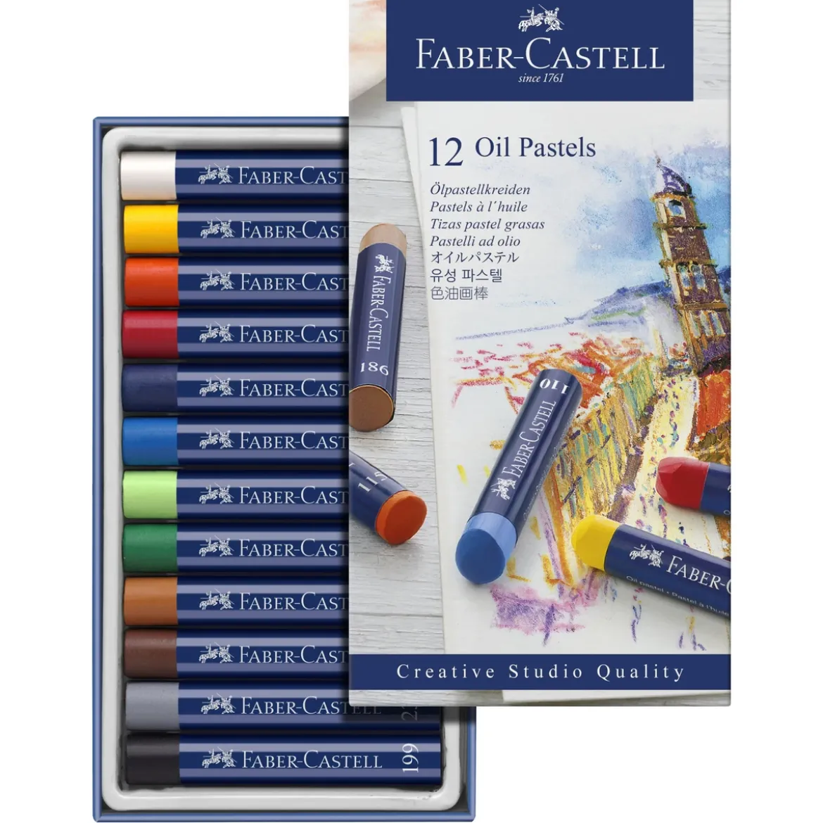 Faber-Castell Oil Pastels, set med 12 oljepastellkritor