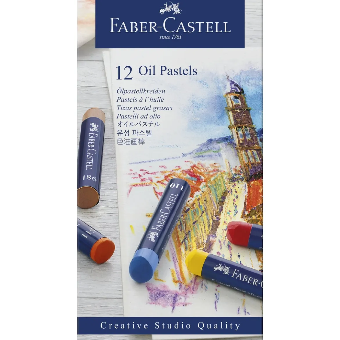 Faber-Castell Oil Pastels, set med 12 oljepastellkritor