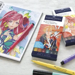 Faber-Castell PITT artist pens Manga Shôjo set – 6 st. pennor med penselspets