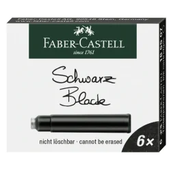 Faber-Castell refill till reservoarpennor, 6-pack, svart bläck