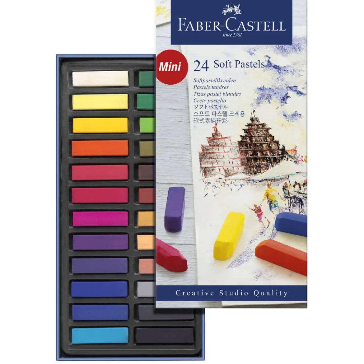 Faber-Castell Soft Pastels Mini, set med 24 mjuka pastellkritor