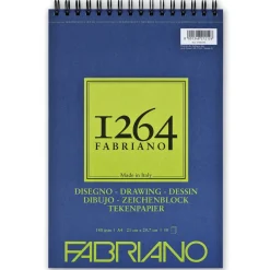 Fabriano ritblock, spiralbundet, F-1264 A4 (210×297 mm), 50 ark, 180 g/m²