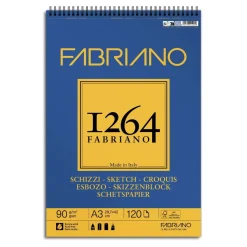 Fabriano spiralbundet skissblock F-1264 A3 (297×420 mm), 120 ark, 90 g/m²
