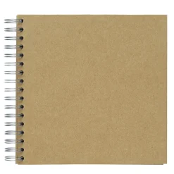 Fotoalbum med spiralbindning, 22×22 cm, kraft, 25 vita ark, 225 g/m²