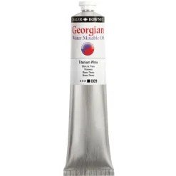 Georgian Water Mixable Oil Colour, vattenlöslig oljefärg 200 ml Titanium White 009