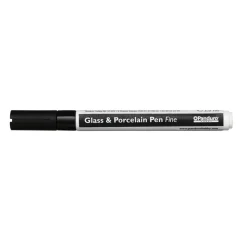 Glas & porslinspenna svart, 1 mm spets