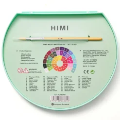 Himi Watercolour Kit, 38 akvarellfärger & 1 pensel