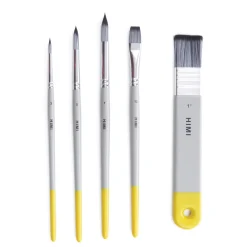 HIMI Watercolour, 5-pack akvarellpenslar, 3 runda, 1 flat och 1 bred flat