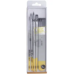 HIMI Watercolour, 5-pack akvarellpenslar, 3 runda, 1 flat och 1 bred flat