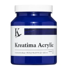Kreatima Acrylic akrylfärg 500 ml – Ultramarine Blue PB 15:3 PB 29 PV 23