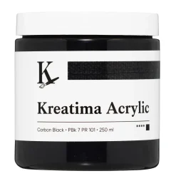 Kreatima Acrylic akrylfärg 250 ml – Carbon Black PBk 7 PR 101