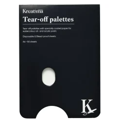 Kreatima avrivningspalett A4 (210×297 mm), 50 ytbelagda ark för olje-, akvarell- och akrylfärg