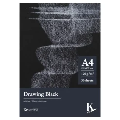 Kreatima Drawing Black ritblock A4 (210x297 mm), 30 svarta ark, 170 g/m²