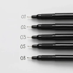 Kreatima Fineliners – 5-pack tuschpennor 0,1-0,8 mm