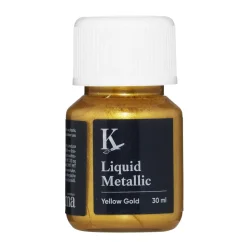Kreatima Liquid Metallic 30 ml, vattenbaserad metallicfärg – Yellow gold