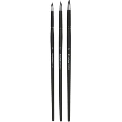 Kreatima pensel Studio Round 3-pack, #8, 10, 12 – syntetpenslar, runt borst