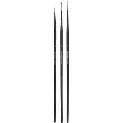Kreatima pensel Studio Script Liner 3-pack, #3/0, 0, 1 – syntetpenslar, långt & tunt borst