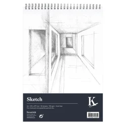 Kreatima Sketch spiralbundet skissblock A4 – 210×297 mm, 50 ark, 120g/m²