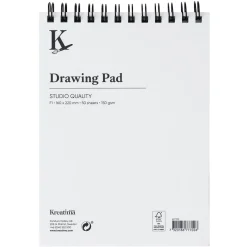 Kreatima Studio Drawing spiralbundet ritblock F1 (160x220 mm), 50 ark, 150 g/m²