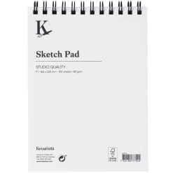 Kreatima Studio Sketch spiralbundet skissblock F1 (160x220 mm), 100 ark, 80 g/m²