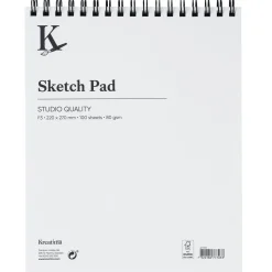 Kreatima Studio Sketch spiralbundet skissblock F3 (220x270 mm), 100 ark, 80 g/m²