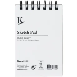 Kreatima Studio Sketch spiralbundet skissblock F0 (100x150 mm), 100 ark, 80 g/m²