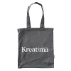 Kreatima tygkasse i gråsvart melerat tyg, 37×41 cm – 100% återvunnet material