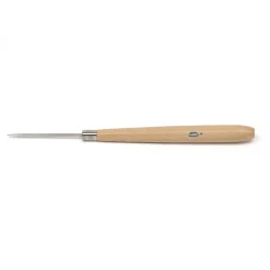 Lerverktyg Punsch, sylformat verktyg av metall med trähandtag. Längd 16 cm