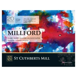 Millford Hard Sizing, hellimmat akvarellblock GF, CP – 23×31 cm, 20 ark, 300 g/m²