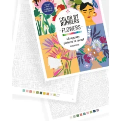 Målarbok Color by Numbers Flowers and Bouquets, 40 motiv, 21,6×28 cm