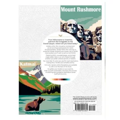 Målarbok Color by Numbers US National Parks, 40 motiv, 21,6×28 cm