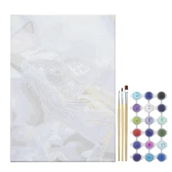 Paint by number / måla efter nummer – ödla, 25×35 cm + 18 färger & 3 penslar