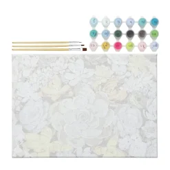 Paint by number / måla efter nummer – suckulent, 35×25 cm + 18 färger & 3 penslar