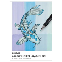 Panduro colour marker block A4 (210×297 mm), 80 grams ytvikt, 50 ark – perfekt för att skissa med markers & tuschpennor