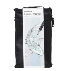 Panduro Colour Marker Pastel 24 – twintip-markers i pastellfärger med rund & snedskuren spets