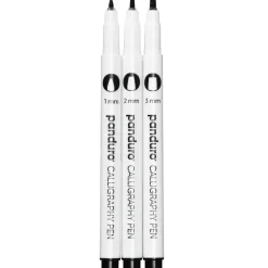 Panduro kalligrafipennor 3-pack – 1, 2, 3 mm skrivbredd, svart pigmentbläck