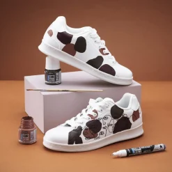 Pebeo Cuir Leather 45 ml läderfärg, färgar även PU läder – Brun, matt satin-finish