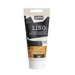 Pebeo Lino Ink 80 ml, vattenbaserad linoleumfärg – Yellow Ochre